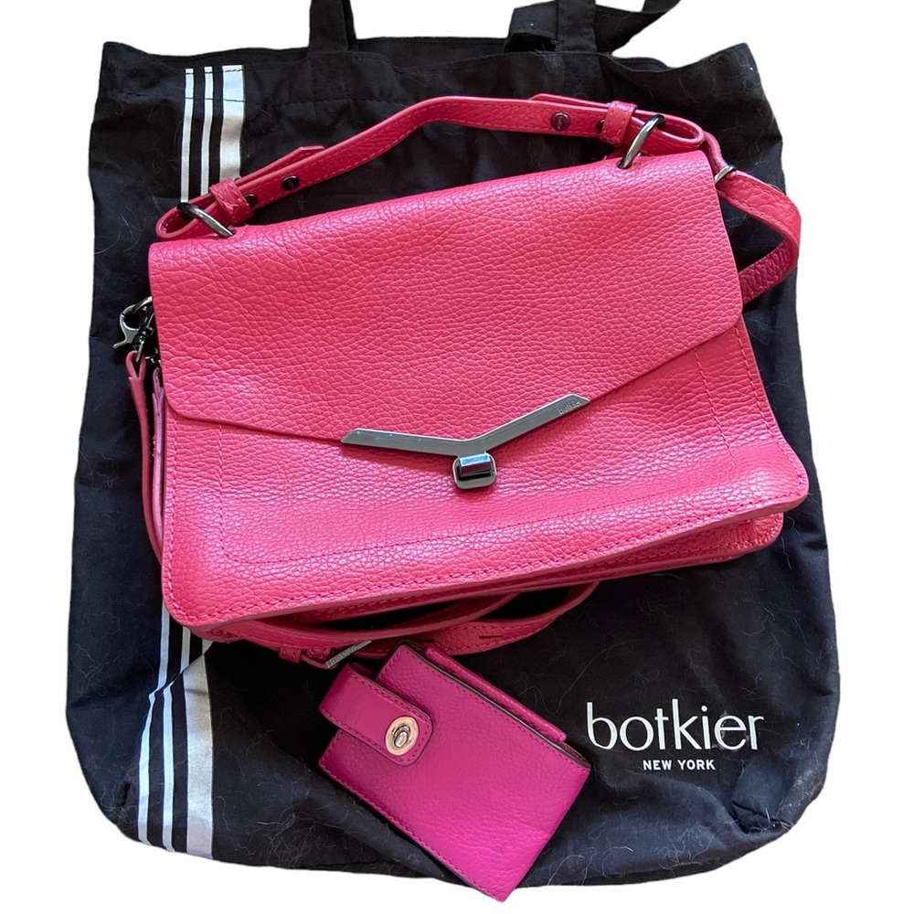 Hot Pink Botkier leather satchel with crossbody strap pink with Coach pouch HP!